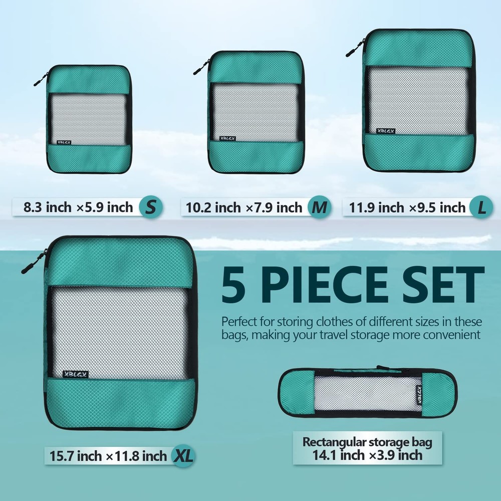 Compression Packing Cubes for Suitcases,5 Set Travel Essentials, Lightweight ...
