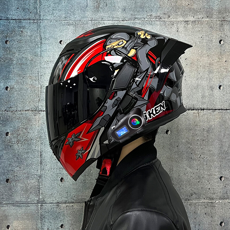 Bluetooth Modular Motorcycle Helmet With Wireless Intercom Headset DOT Approved