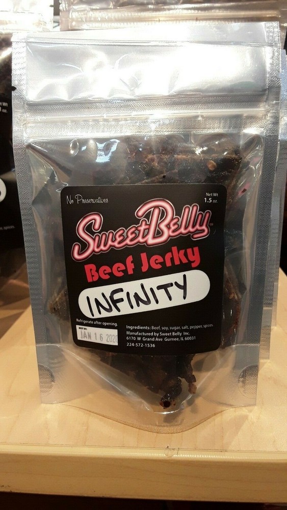 Sweet Belly Gourmet beef jerky 1.5 oz.