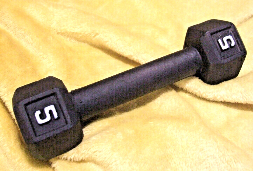 5lb Dumbbell Single Iron/Metal Hexagonal Weight