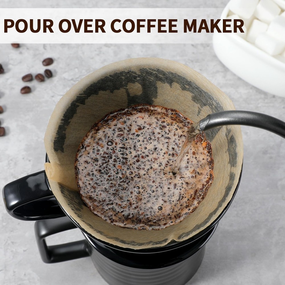 Ceramic Pour Over Coffee Maker Dripper with 3 Holes Flat Bottom