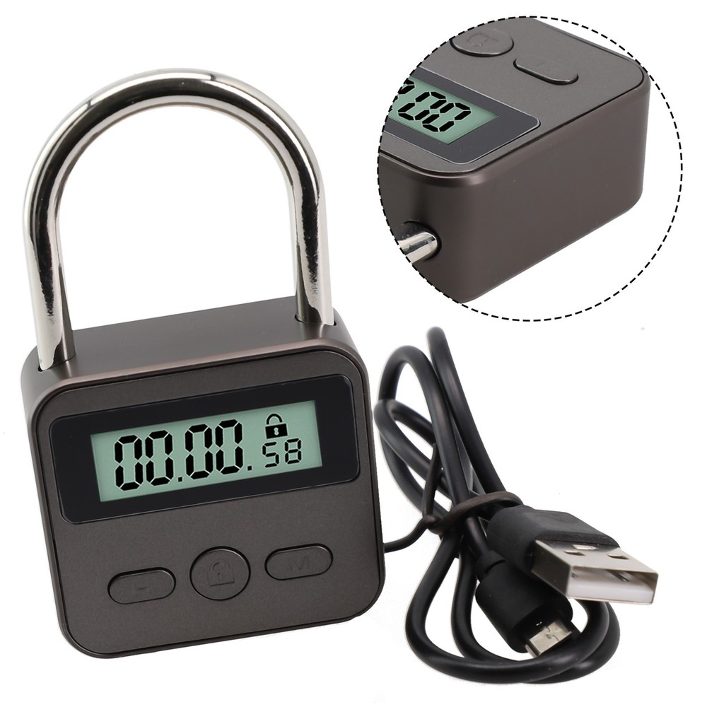 Multifunction Timer Padlock LCD Display Time Lock For Travel Waterproof