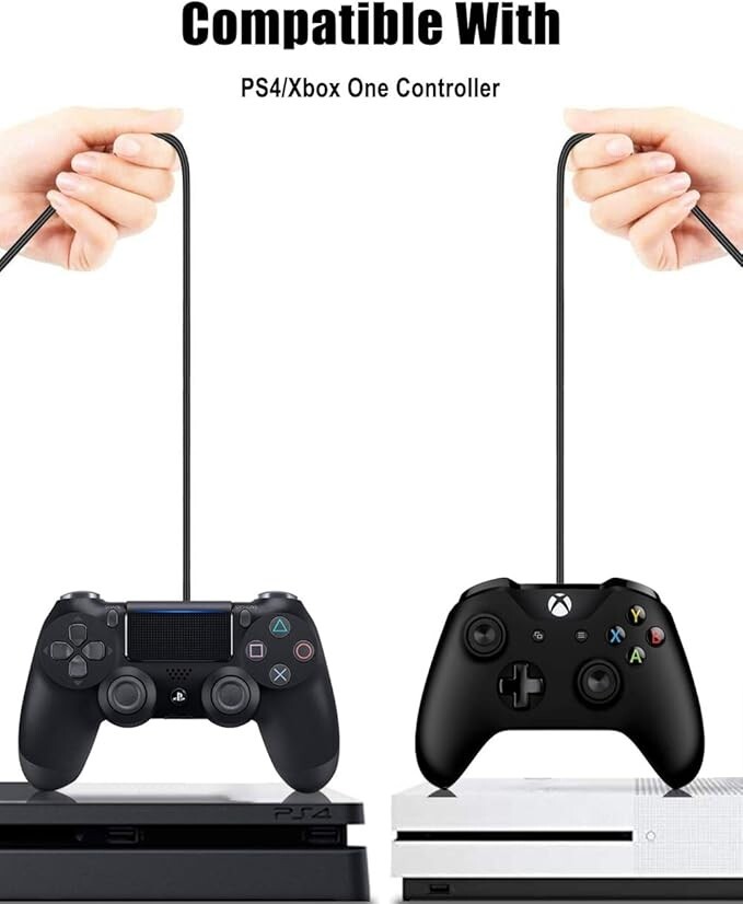 3-Pack 10 ft. Micro USB Charging Cable for PS4 PS3 XBOX 360 XBOX ONE Controller