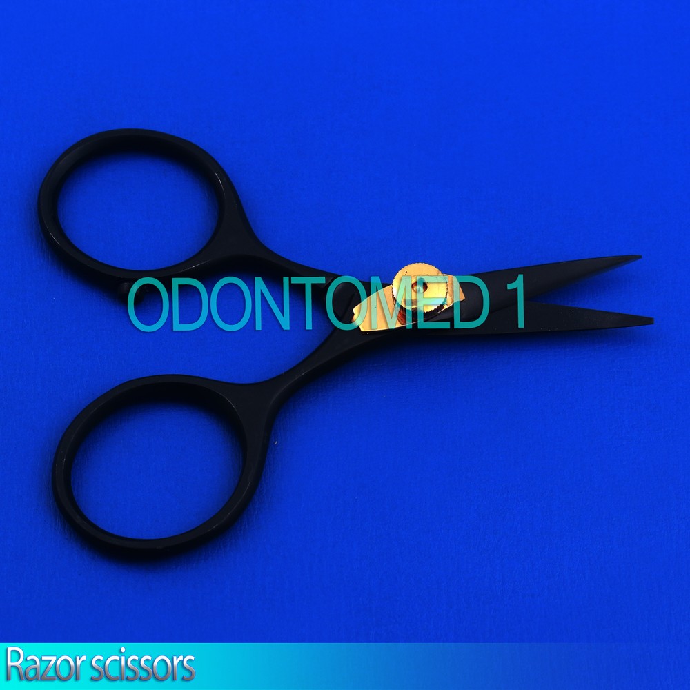Full Black Fly Tying Razor Scissors 4" Straight Super Sharp Blades BTS-36