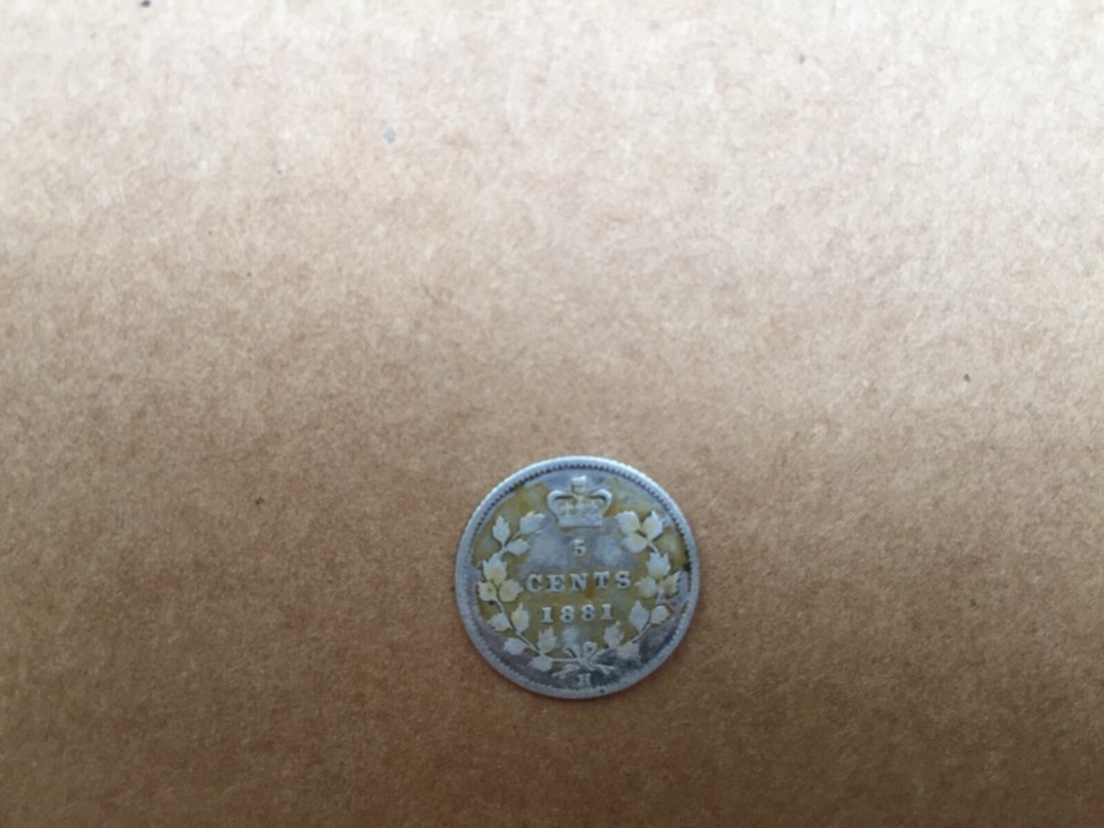 1881 canada 5 cent silver coin nickel