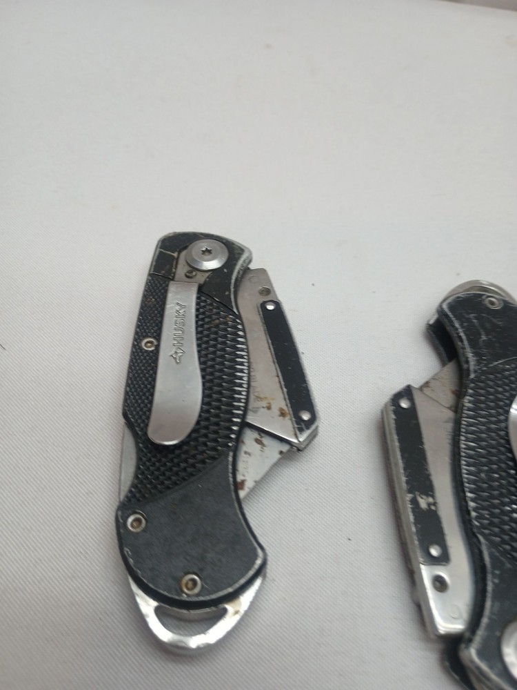 6 FOLDING UTILITY KNIVES ASSORTED GOOD SHAPE ALL WORK