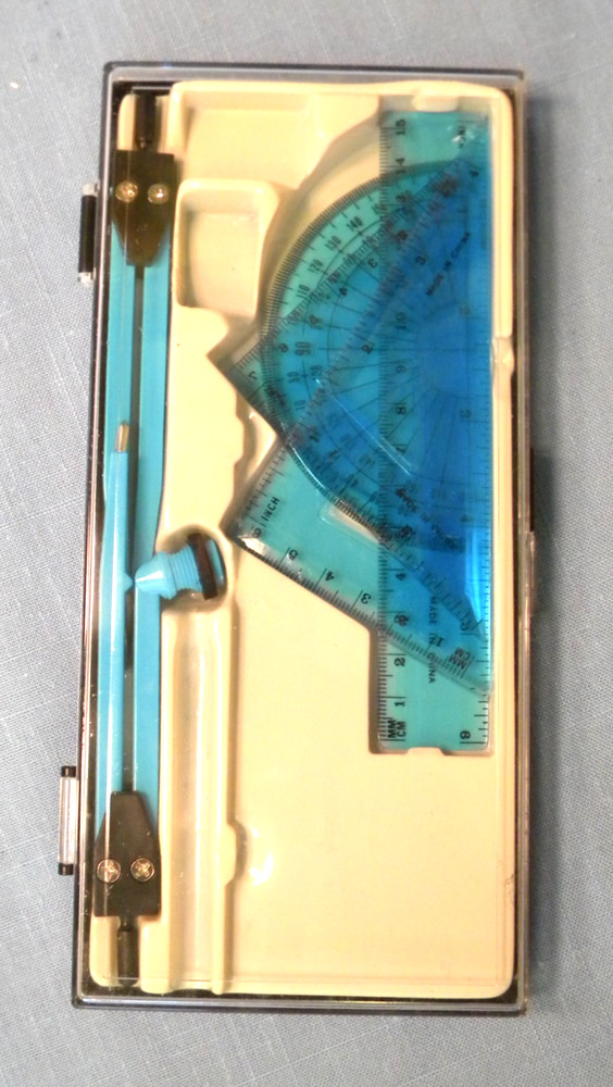 Drafting Drawing Compass Divider Set in Box Parts Missing