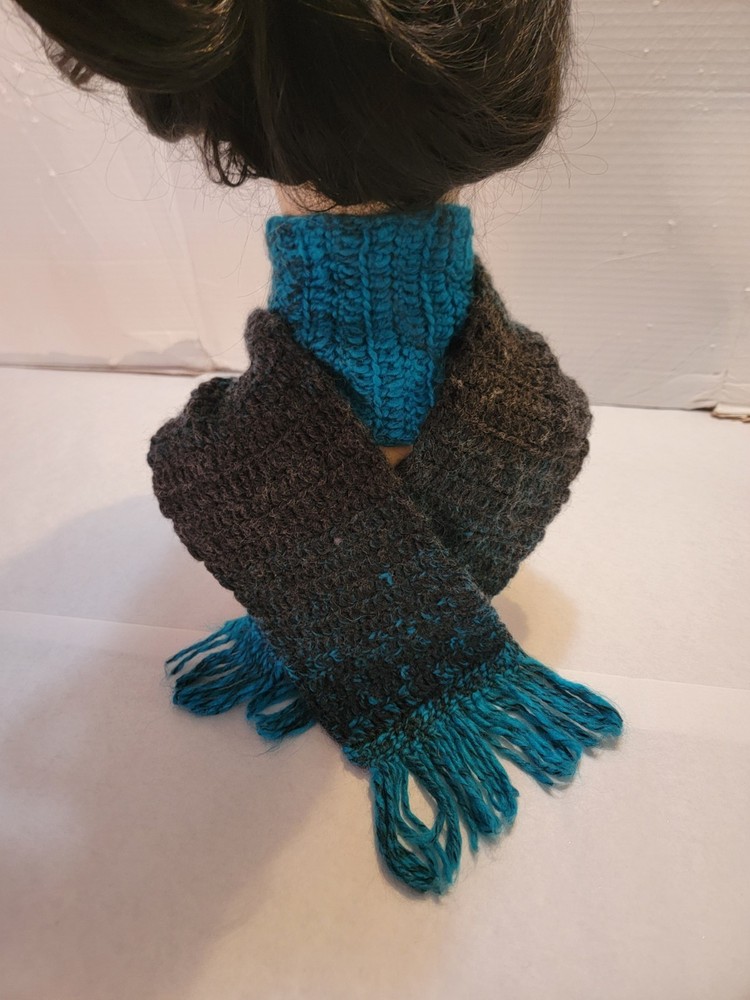 Handmade Blue Crochet Scarf