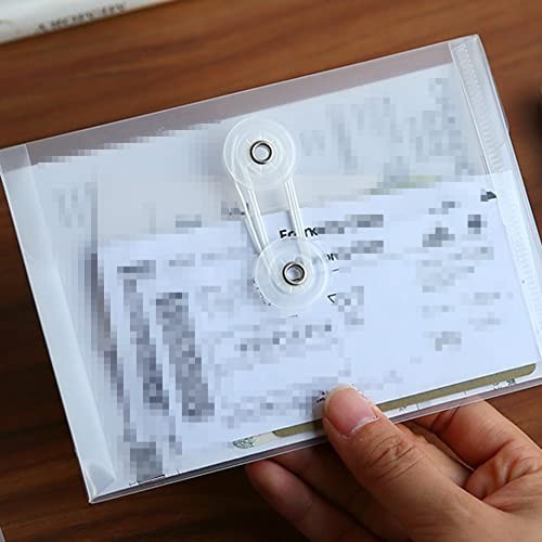 10 Pieces 4X6 Small Plastic Horizontal Filing Envelopes with String Closure