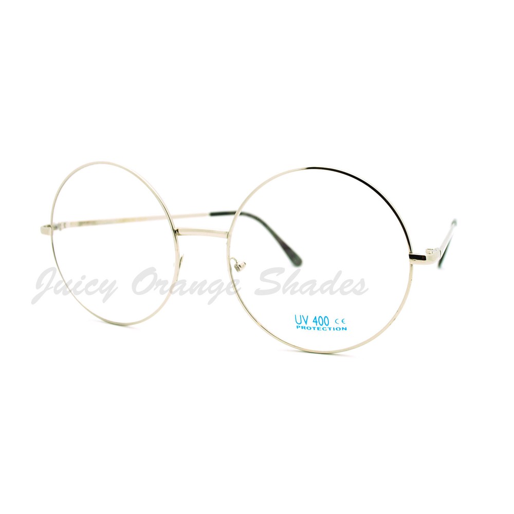 Super Oversized Round Circle Frame Clear Lens Glasses