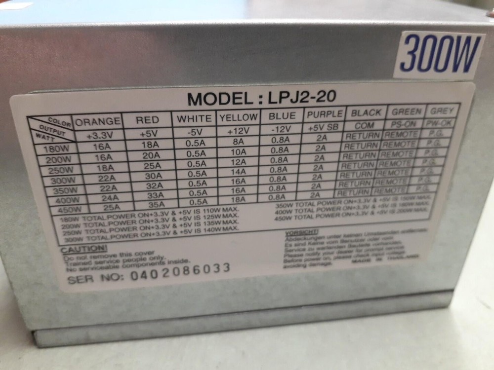 Generic LPJ2-20 300W Power Supply Unit