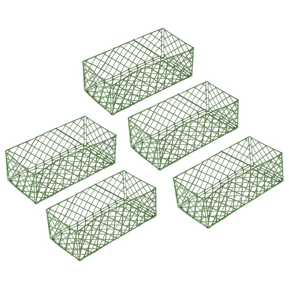 5pcs Rectangular Floral Foam Cage Plant Holder Green