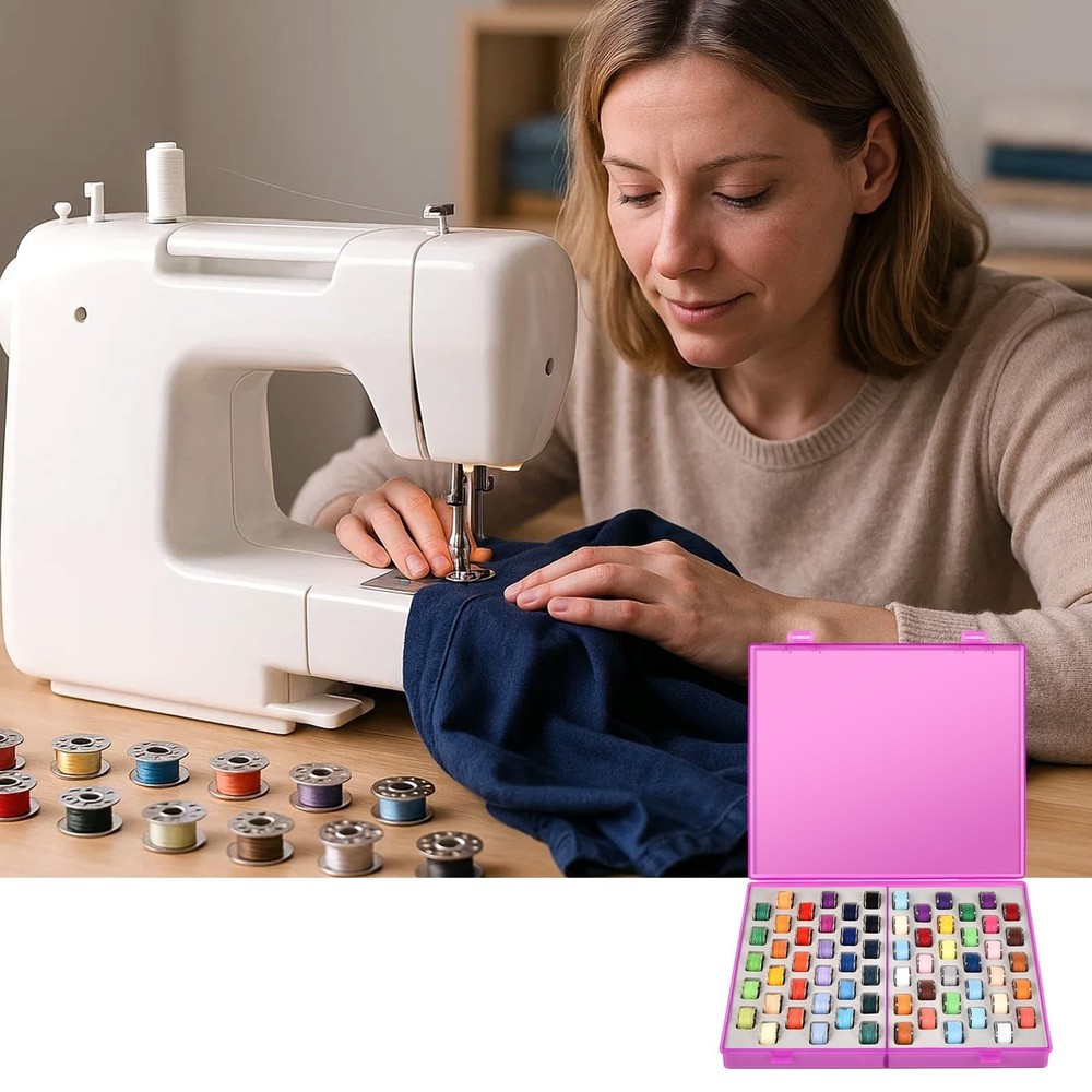 Bobbin Holder Case - 66 Pcs Bobbins Thread Storage Organizer Compatible with ...