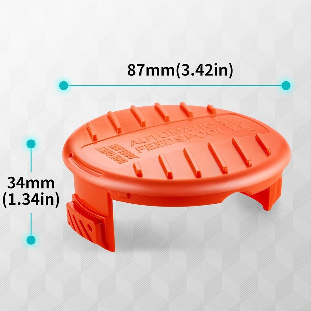 4 Pack Trimmer Line Cap & Spring for BLACK+DECKER Replacement Spool Cap Covers
