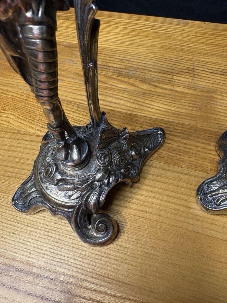 Antique Fraget Silver Plated Candlesticks