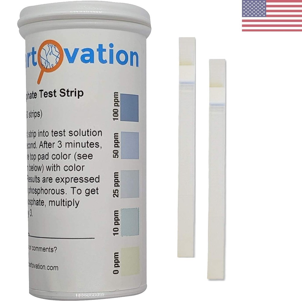 50-Pack Phosphorus & Phosphate Detection  Strips 0-100 ppm - Easy Use