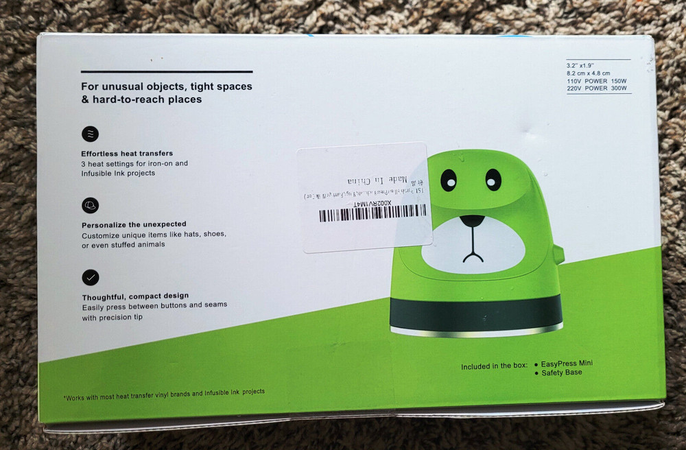 Easy Mini-Press Mini Compact Heat Press, Auto-Off, 3 Settings