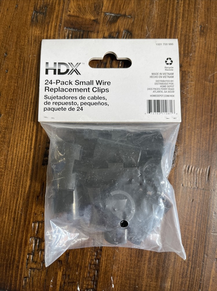Small Wire Replacement Clips 1001700986 Black (24 Pack)