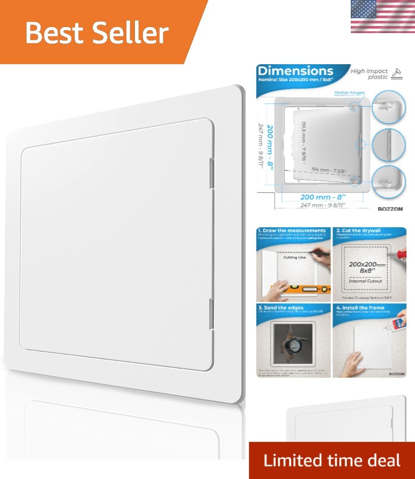 8x8 Inch Access Panel for Plumbing & Electrical - Durable Plastic Solution