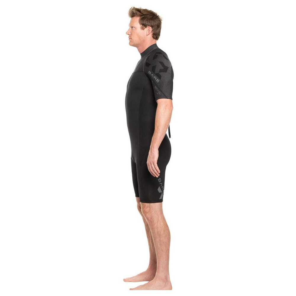 Open Box Bare 2mm Mens Revel Shorty Wetsuit-Grey-Medium