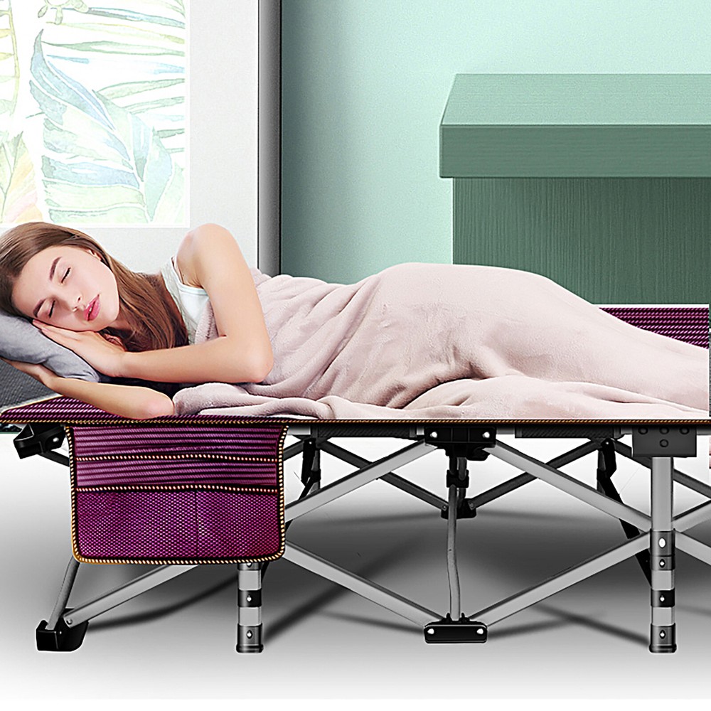 Folding Camping Cot Extra Wide Sturdy Lightweight Comfortable for Outdoor&Indoor