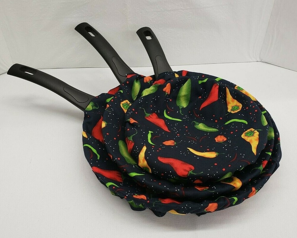 Hot Peppers Non-Stick Pan Protector (Set of 3)