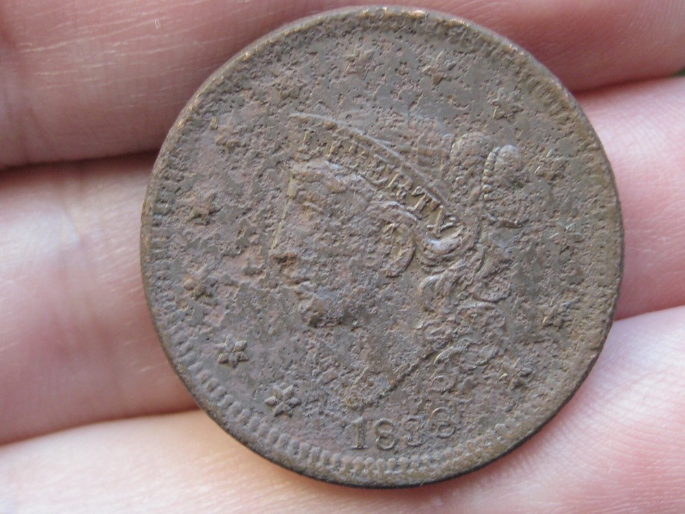 1838 Matron Head Modified Large Cent- VF/XF Details
