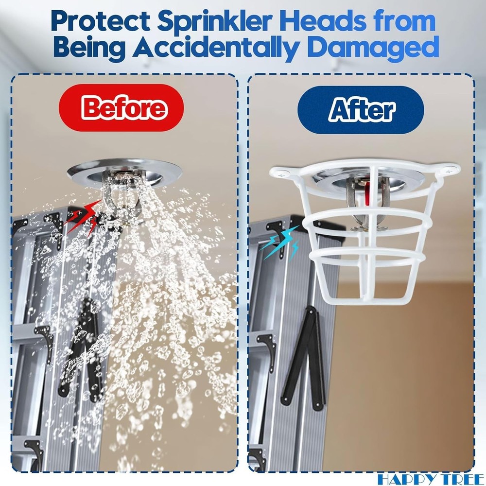 Durable White Fire Sprinkler Head Protectors - 10 Pack for Easy Installation