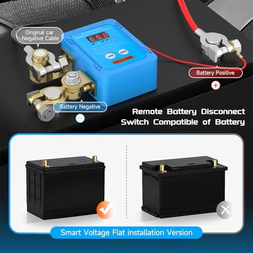 12V 240A Remote Battery Disconnect Switch, Kill Switch for Led Voltage Display