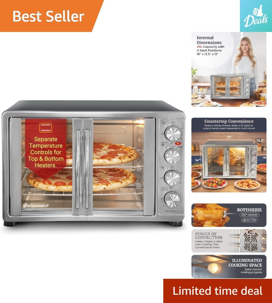 Versatile 18-Slice Countertop Oven - Convection, Rotisserie & Keep Warm Function