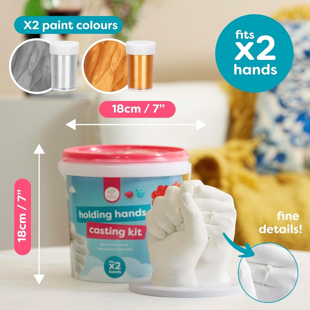 chuckle Holding Hand Casting Kit for Couples with Base & Couples,