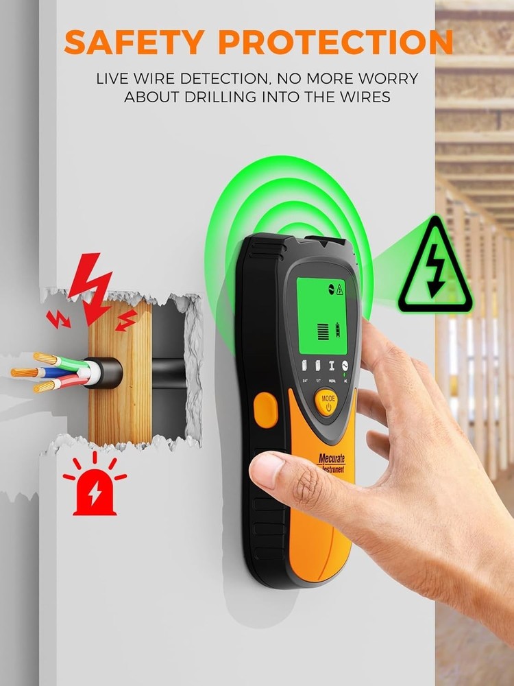 Advanced 5-in-1 Wall Scanner with LCD & Live Wire Detection for DIY Projects