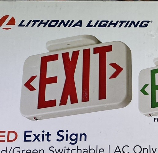 LED EXIT SIGN Lithonia Lighting ECRG Series Red or Green Emergency Exit Light