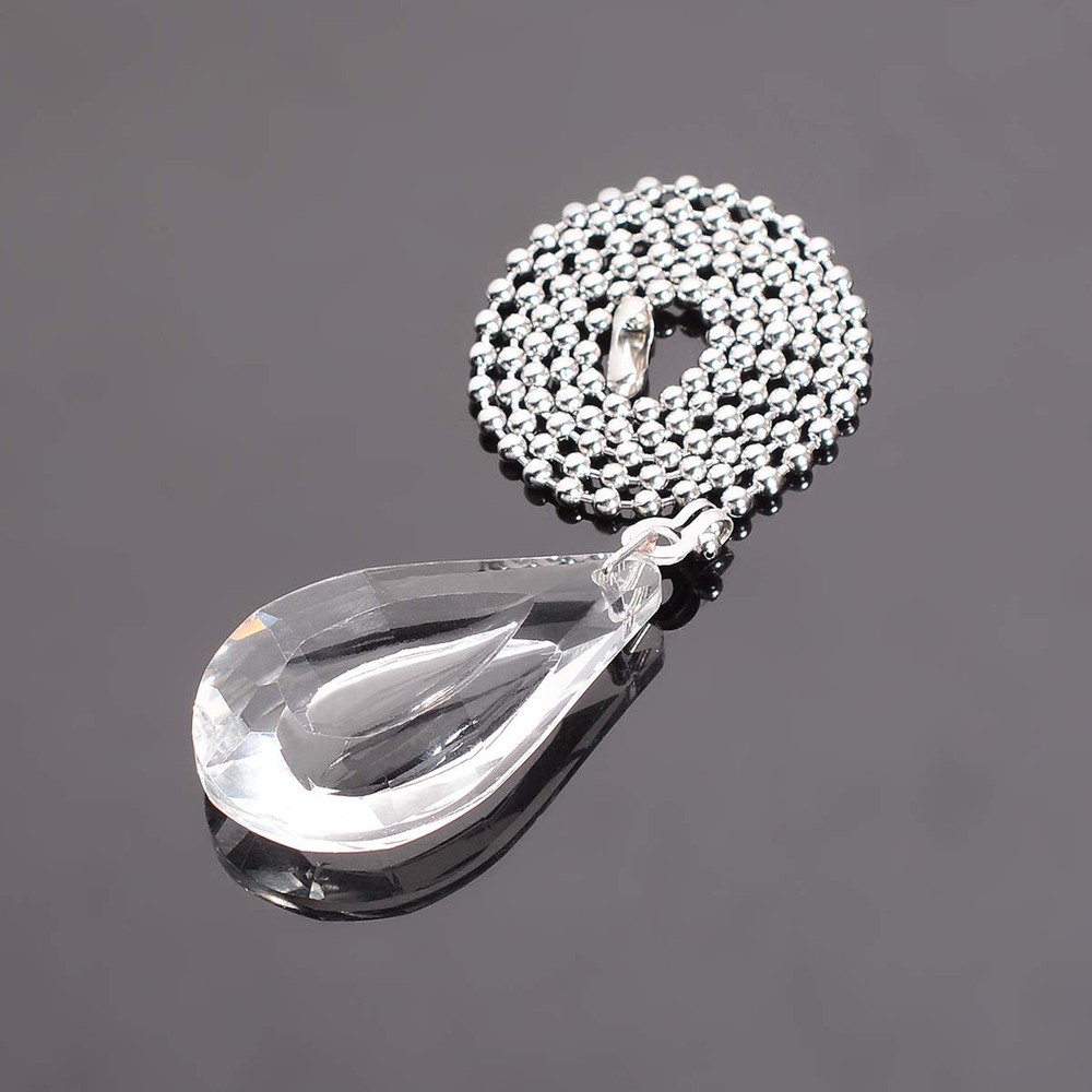 longsheng Clear Crystal Prism Drop Dazzling Crystal Ceiling Fan Pull Chain Pu...