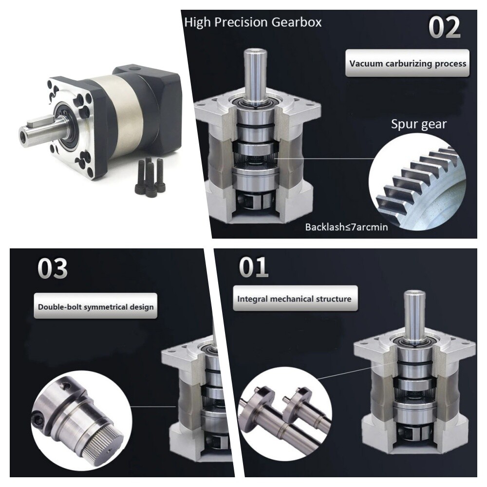 Precision Nema34 Planetary Gearbox Gear Head 7arc-min Speed Reducer14mm input