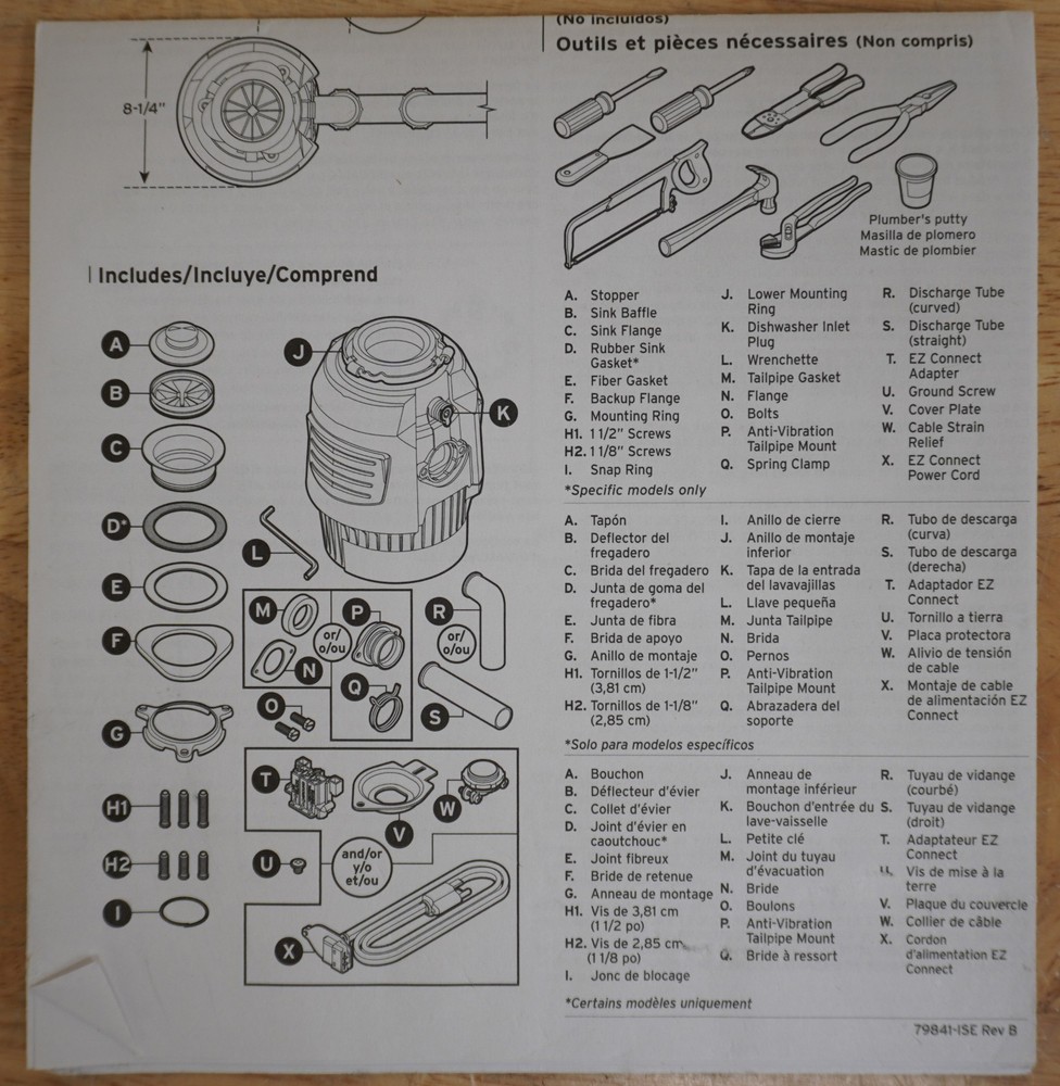 InSinkErator Evolution Pro 750 3/4 HP Continuous Feed Garbage Disposal~Cracked~