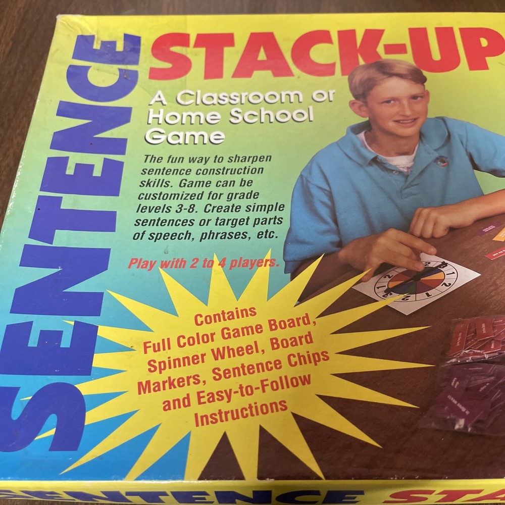 Sentence Stack-ups Board Game For Learning Grade Levels 3-8