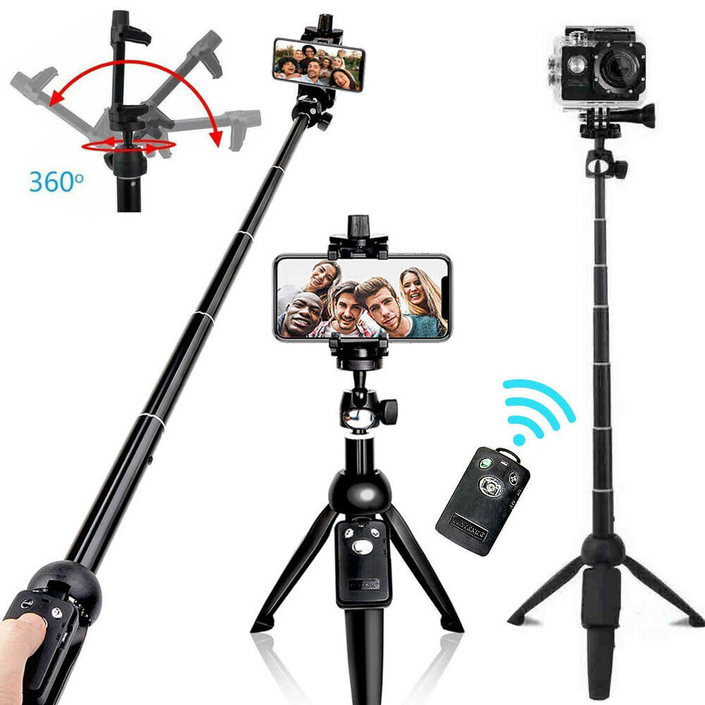 Universal Selfie Stick Tripod Stand for Cell Phone camera with Bluetooth Remote