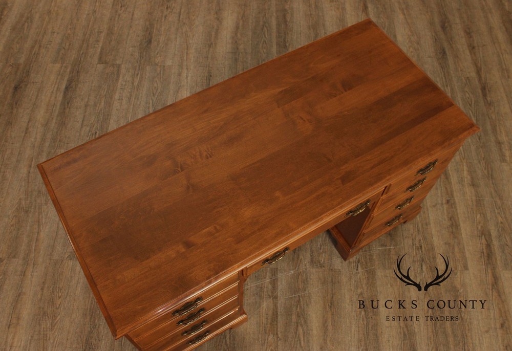 Ethan Allen Chippendale Style Maple Executive Writing Desk