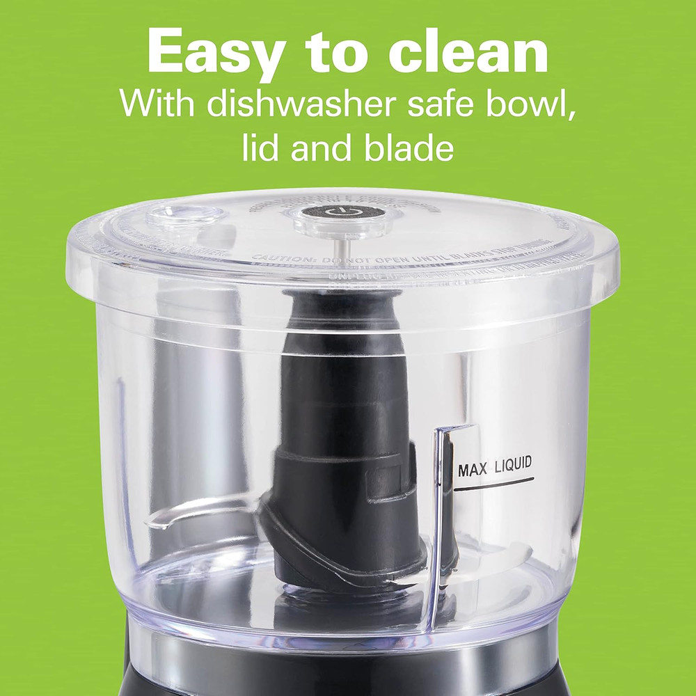 Hamilton Beach 3-Cup Electric Vegetable Chopper & Mini Food Processor, Black