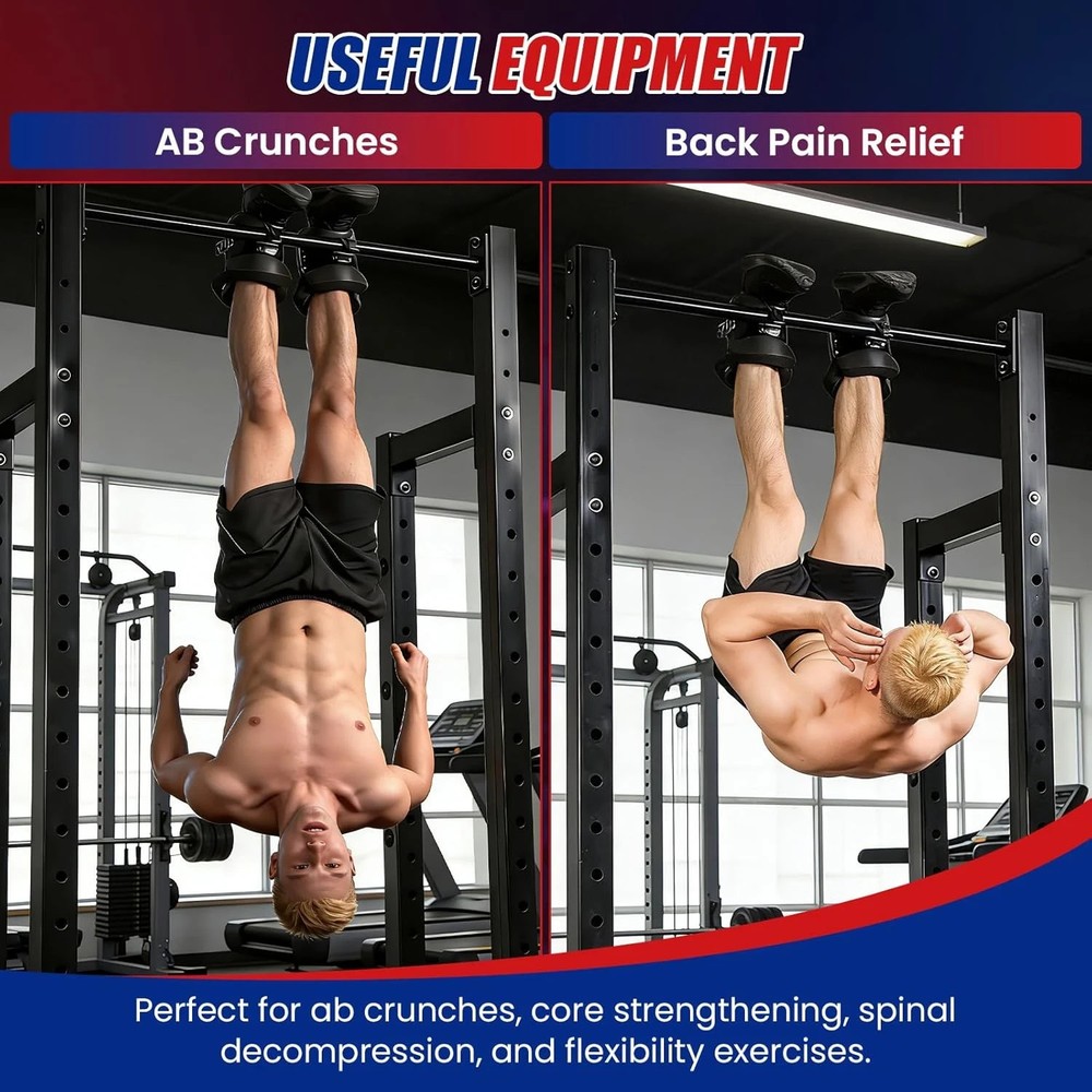 Gravity Inversion Boots with 2 Hooks – Anti-Gravity Hanging Foot Supports for Co