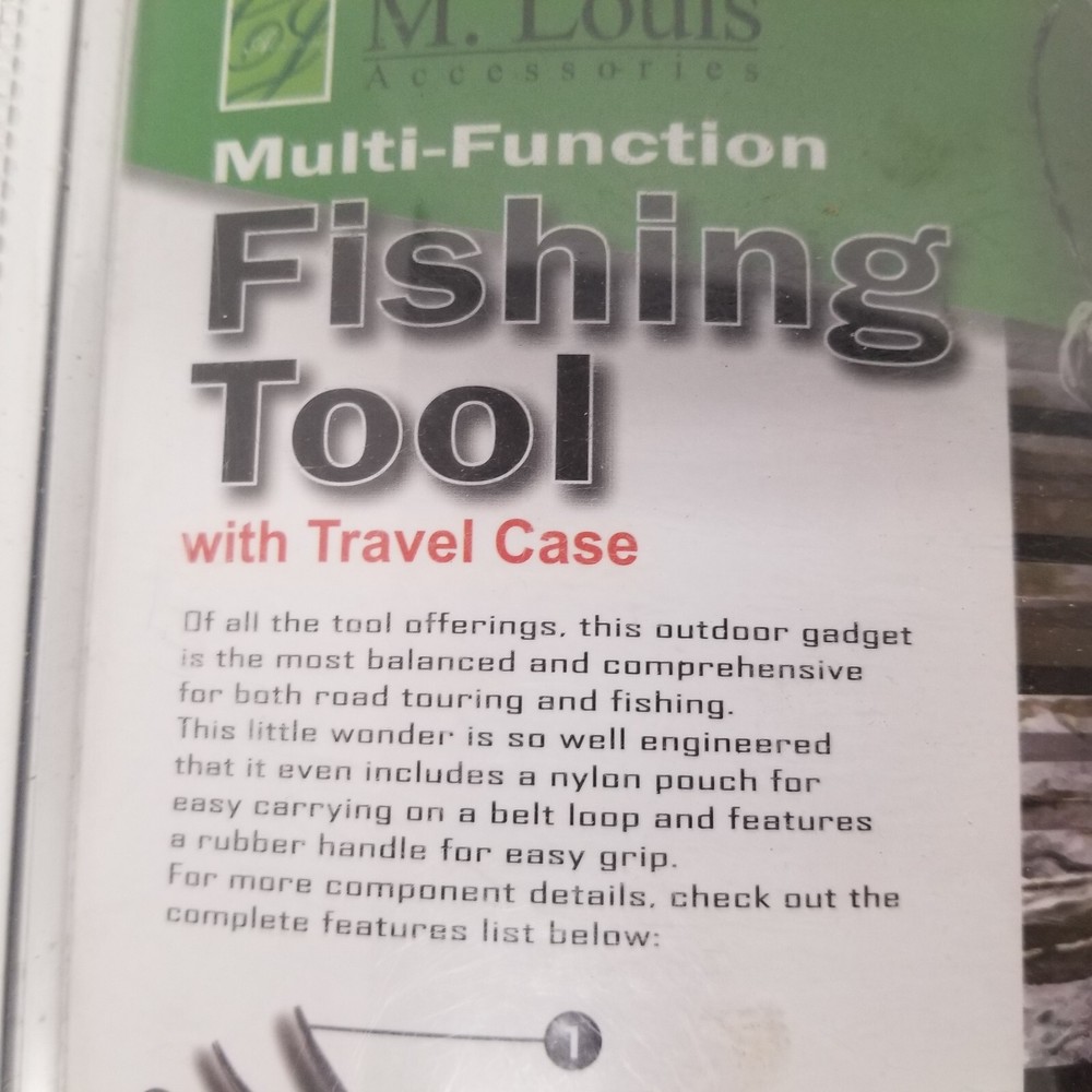 M. Louis Accessories Multi Function Fishing Tool & Travel Case, 14 Function, New
