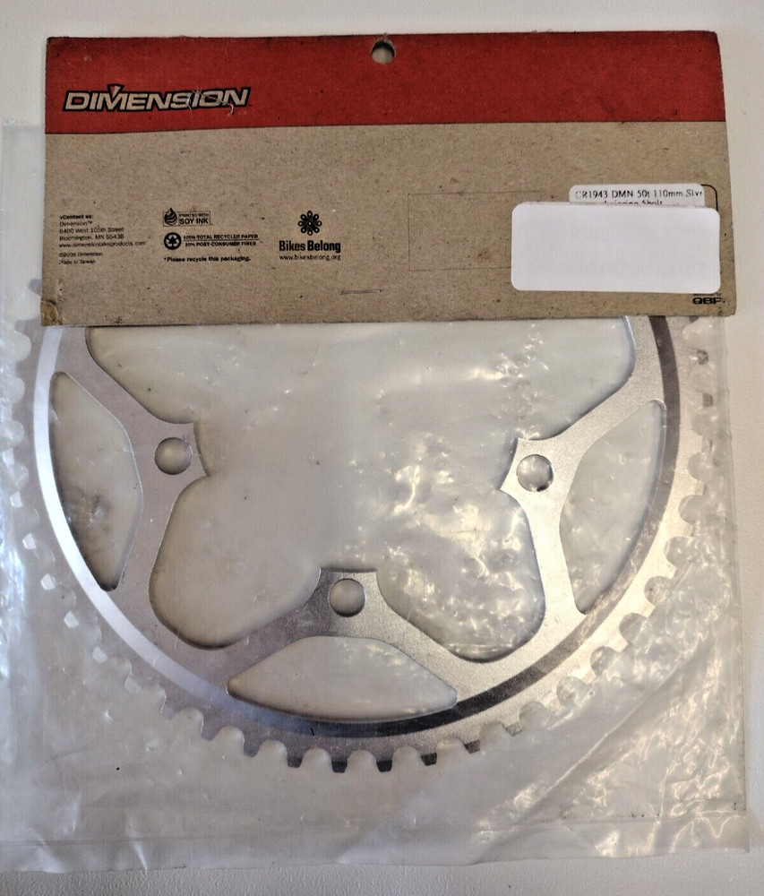 Dimension Chainring 50t 110mm Silver 5 bolt