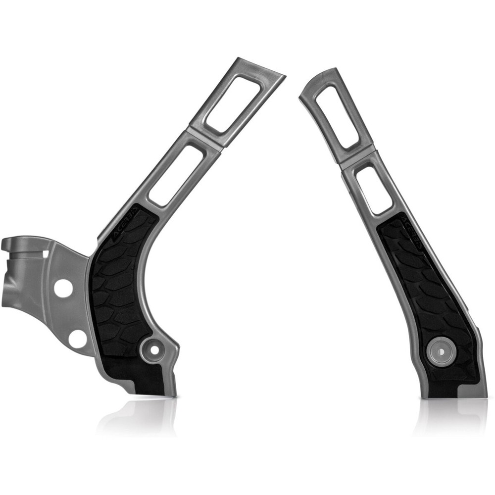 Acerbis Silver/Black X-Grip Frame Guards - 2464741015