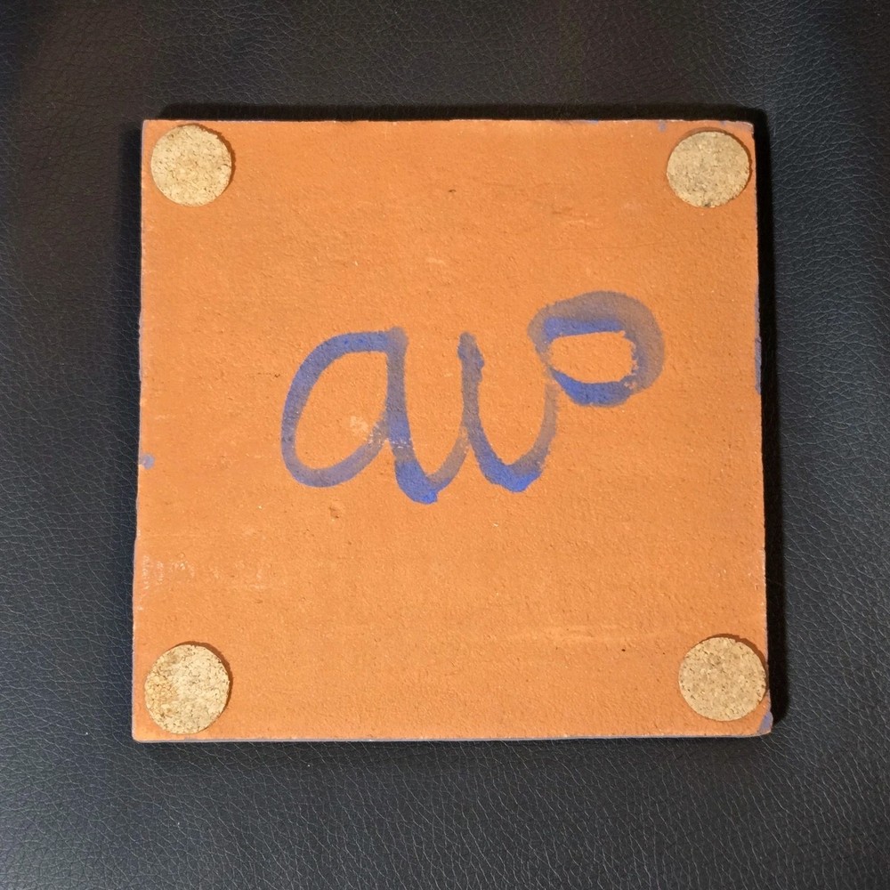 Ann Wheat Pace Blue Fish Terracotta Tile 5.75"