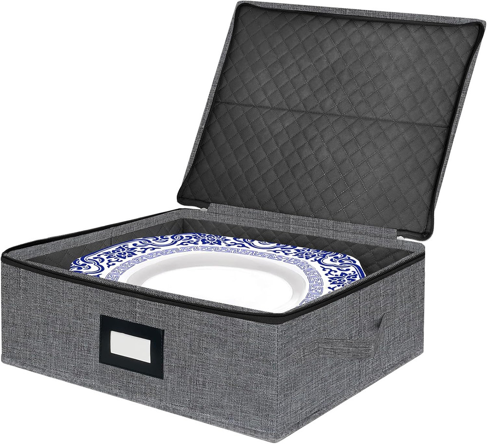 Platter Storage Case - Stackable China Storage Containers Hard Shell with Durabl