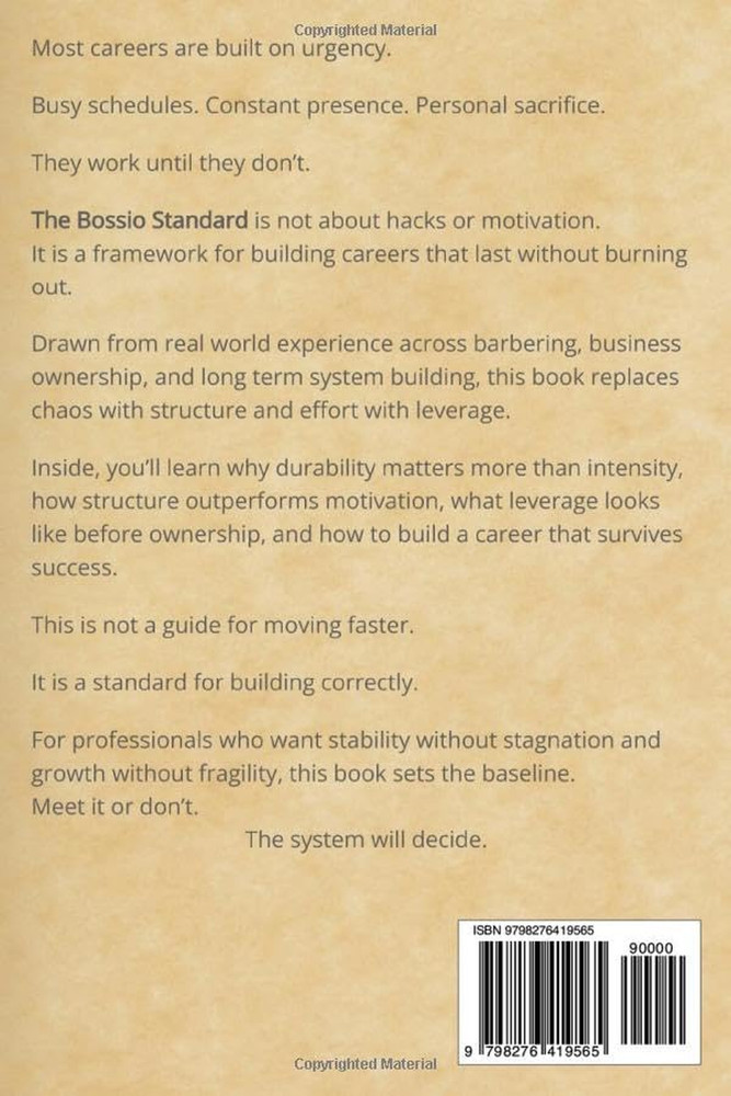 The Bossio Standard: Structure Before Scale