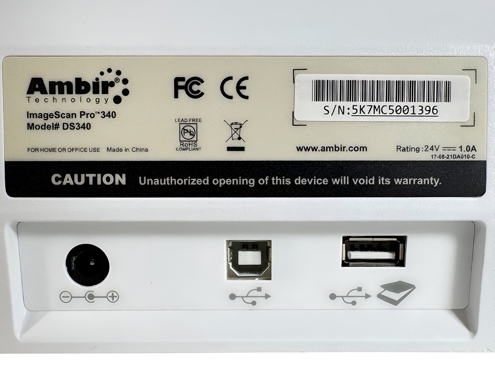 Hi-Speed USB Pass-Through Document Scanner for Bulk Scanning Work w/AC Adapter