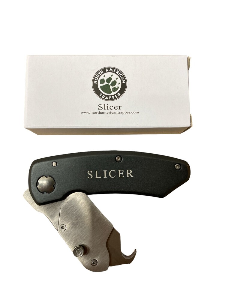 SLICER Replaceable HOOK-Blade Knife ~ North American Trapper ~ SKINNING TOOLS