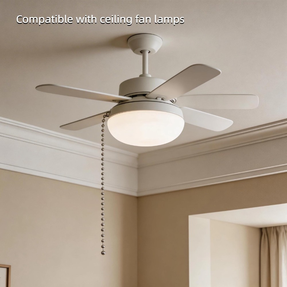 Geettcaifu 1 Pcs ZE-109 Ceiling Fan Light Pull Chain Switch, Two-Wire Silver